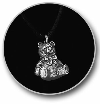 White Bronze Teddy Bear Keepsake Pendant