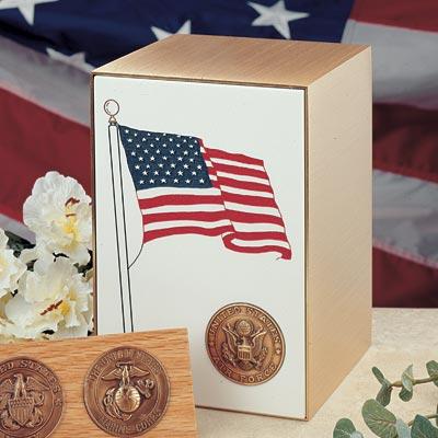 Flag Panel Bronze Urn